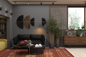 Визуализация кухни гостиной в частном доме (Красная поляна)