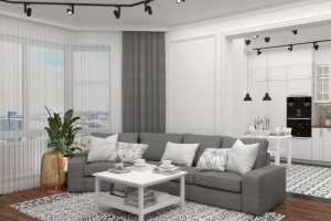 Дизайн кухни-гостиной в скандинавском стиле