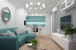 Визуализация кухни гостиной