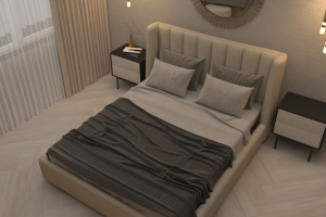 Визуализация спальни в квартире 80 м2