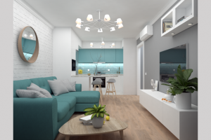 Визуализация кухни гостиной