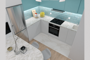 Визуализация кухни гостиной