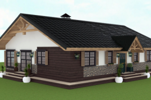 Дизайн фасада одноэтажного дома