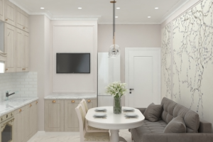 Визуализация кухни гостиной