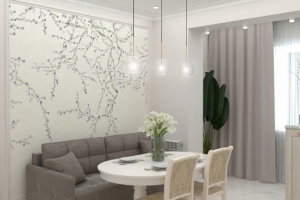 Визуализация кухни гостиной