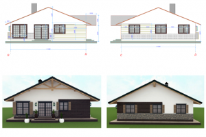 Дизайн фасада одноэтажного дома
