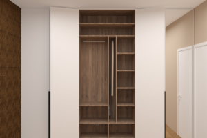 Визуализация встроенного шкафа с размерами