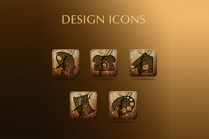 Иконки для сайта, деревянные