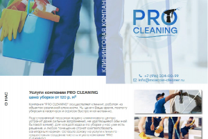 Сайт клининговой компании «Pro Cleaning»