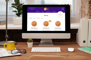 Макет для сайта доставки пиццы и напитков
