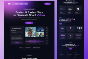 Разработка лендинга для ИИ генерации шорт видео