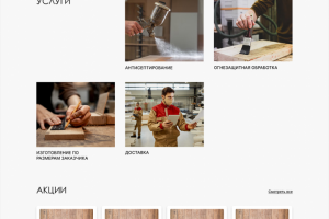 Дизайн сайта по продаже материалов из лиственницы