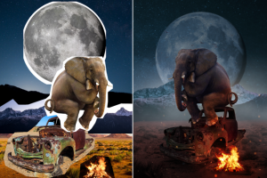 Коллаж в Photoshop "Think it over"