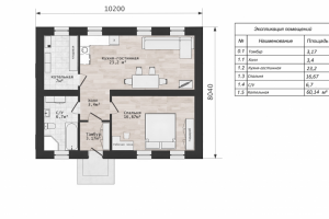 Планировка загородного дома 8x10
