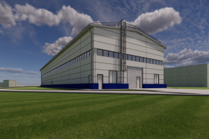 Эскизная визуализация склада 36x18м