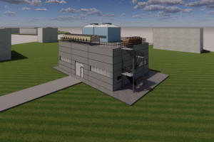 Дизайн промышленного здания с чиллером на крыше