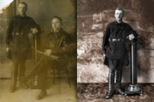 ретушь старого фото с заменой фона