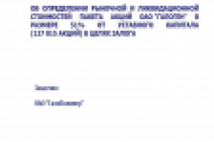 Оценка 51% акций завода по производству фторопластов