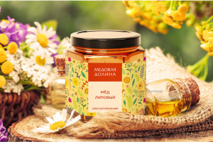 Этикетка для мёда МЕДОВАЯ ДОЛИНА