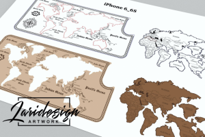 Макет чехла "Карта мира"