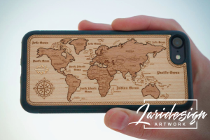 Макет чехла "Карта мира"