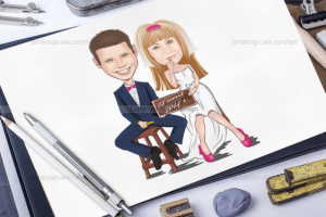 Свадебный портрет в векторе