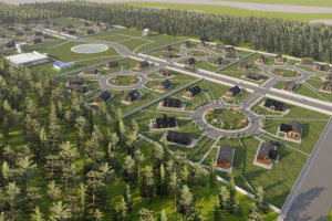 Проет посёлка из домов в стиле Барн Хаус