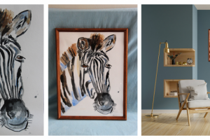 Рисунок акварельными красками "Зебра"