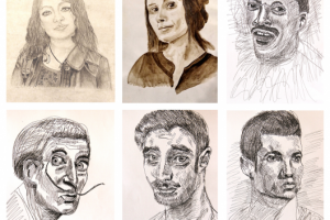 Рисунки, портреты с фотографии "графика"  Материалы: акварельная