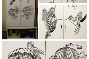 Роспись шкафа акриловыми красками