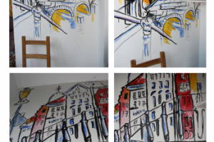 Роспись стены акриловыми красками