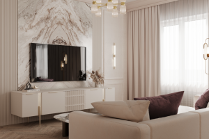 Проект Кухни-гостиной, 31 кв.м ЖК "Настоящее", Москва