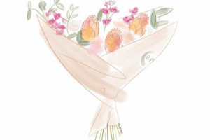 Минималистичная открытка к букету на 1 сентября