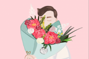 Открытка к букету на 14 февраля