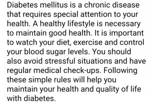 Перевод текста "Здоровый образ жизни при сахарном диабете"