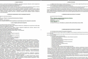 Ru-En Перевод устава ООО