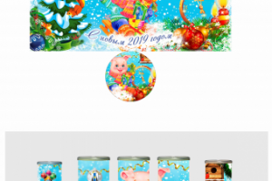 Новогодняя упаковка  в форме тубуса