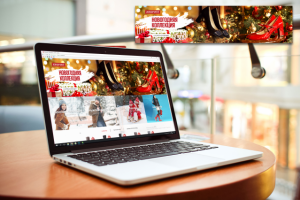 Новогодний слайдер для обувной фабрики "Юничел"