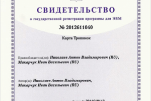 Свидетельство о гос. регистрации программного продукта
