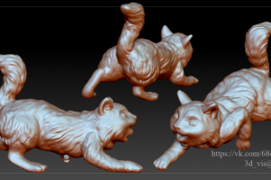 Серия моделей котят, для печати на 3d принтере. Размер 38 мм
