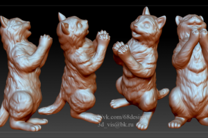 Серия моделей котят, для печати на 3d принтере. Размер 38 мм
