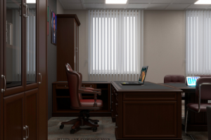 Кабинет руководителя в темных тонах