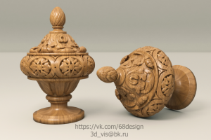 Резная консоль. 3d модель вазона