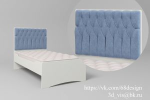 Визуализация кровати с разной обивкой