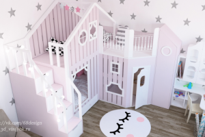 Проектирование детской кровати "домика" и зоны для досуга