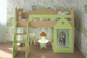 дизайн и визуализация детской кроватки. я назвала ее Теремок"