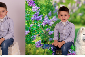 Сложная пластика ссутулившейся фигуры, обтравка,вставка в шаблон