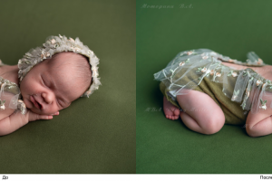 Глубокая ретушь, цветокоррекция newborn съемки