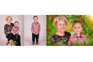 Обтравка, вписывание фигуры ребенка, ретушь