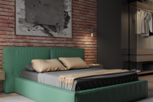 Визуализация спальни в стиле лофт